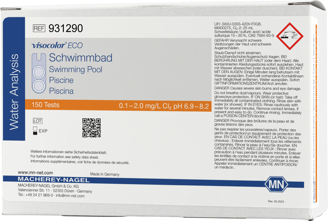 Colorimetric test kit VISOCOLOR ECO Swimming pool (Chlorine + pH), refill pack