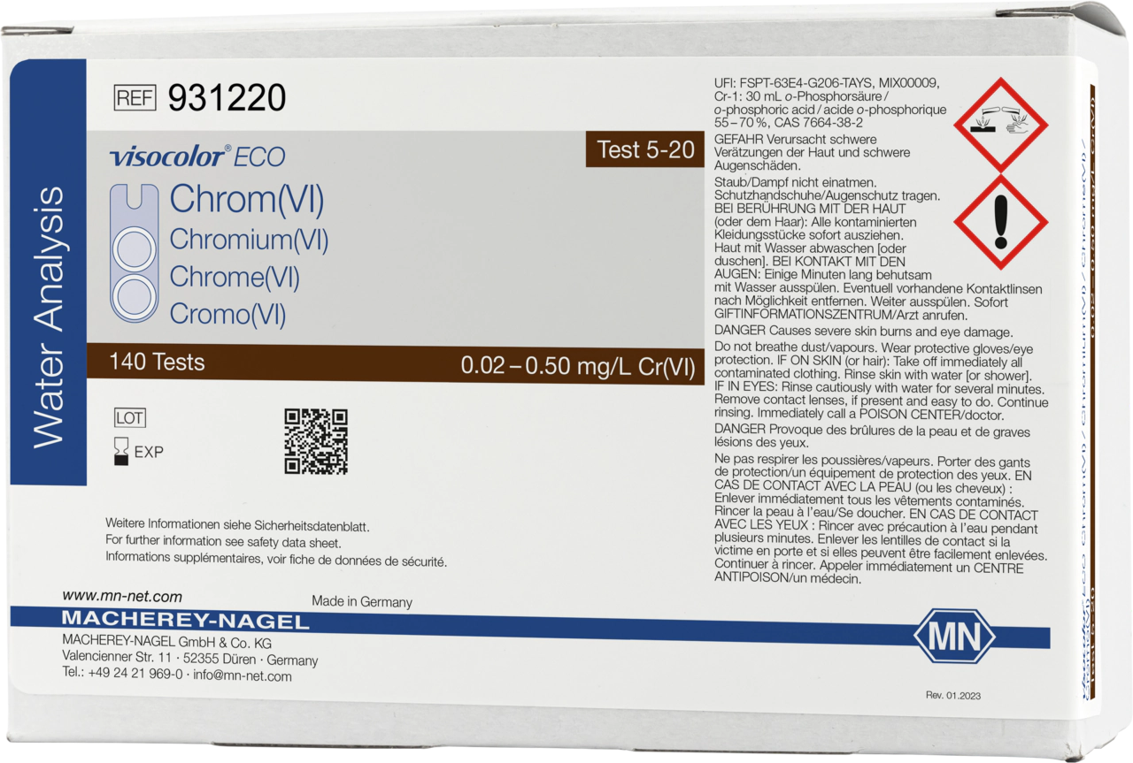 Colorimetric test kit VISOCOLOR ECO Chromium (VI), refill pack