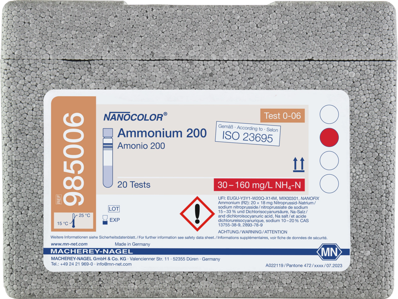 Tube test NANOCOLOR Ammonium 200