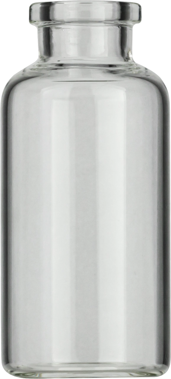 Crimp neck vial, N 20, 30.0x65.0 mm, 25.0 mL, flat bottom, flat neck, clear