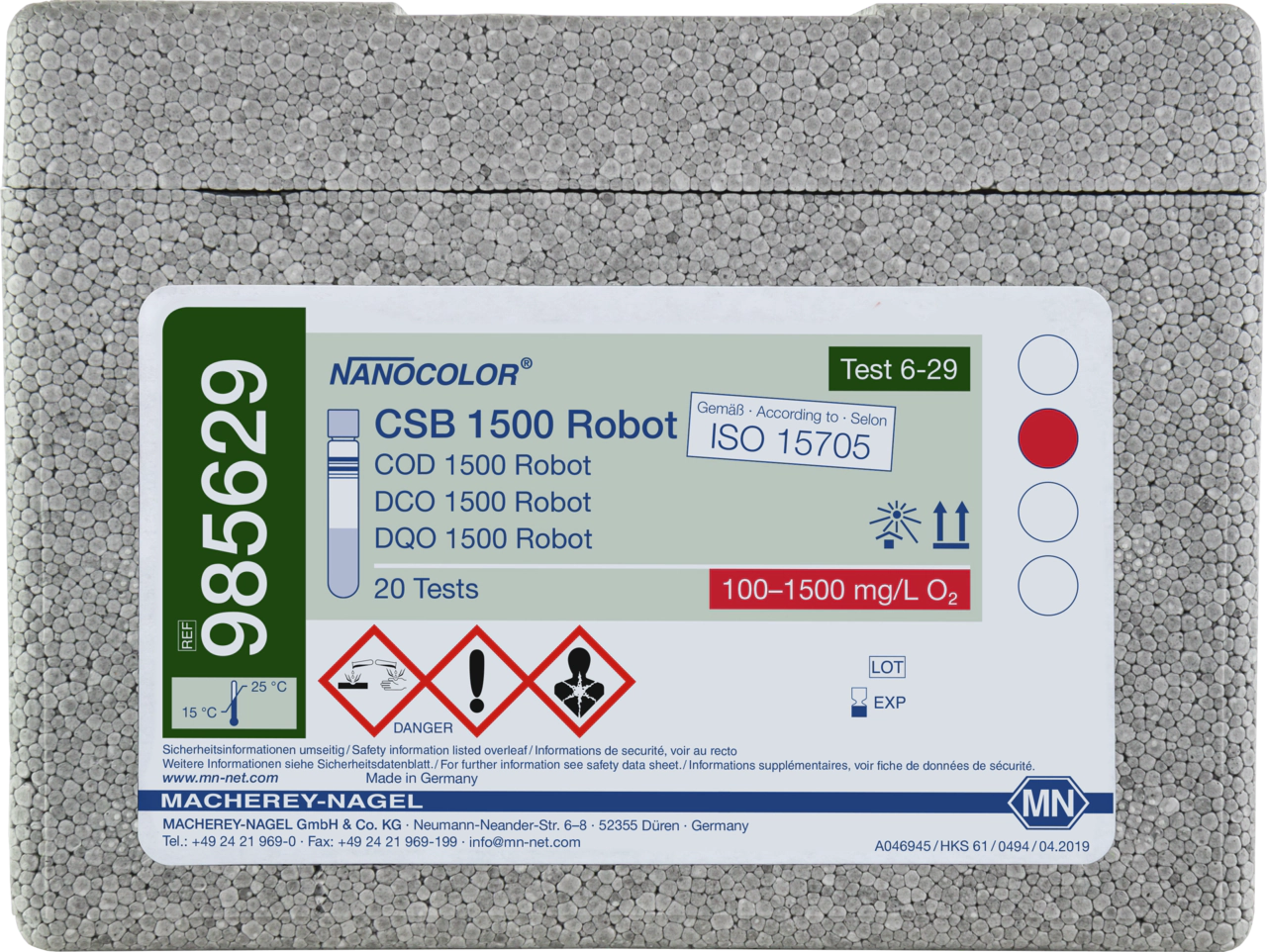 Tube test NANOCOLOR COD 1500 Robot