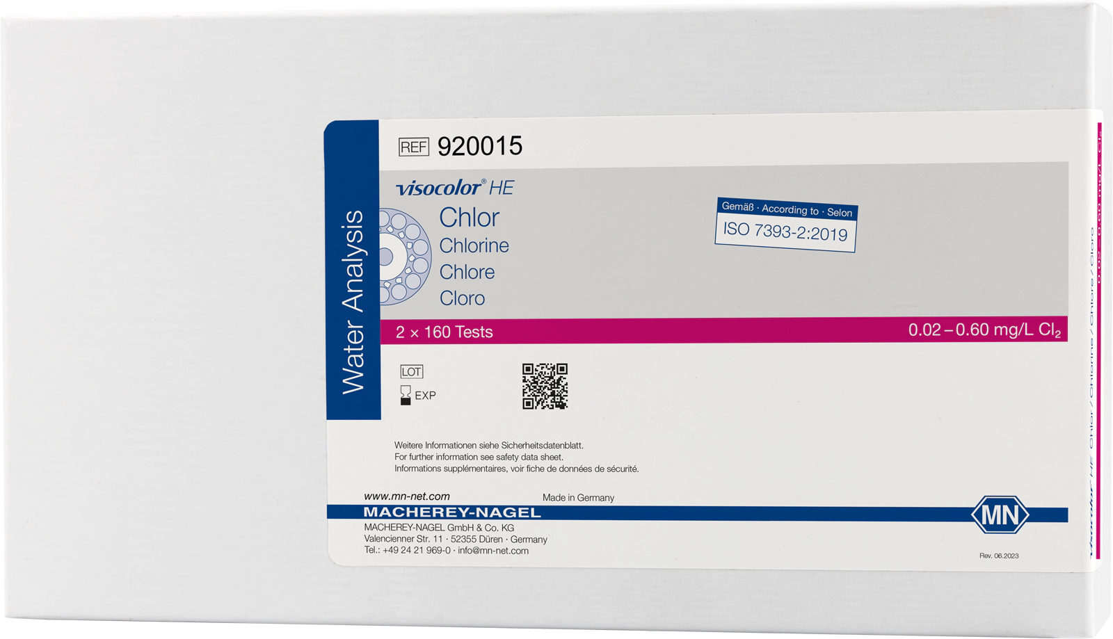 Colorimetric test kit VISOCOLOR HE Chlorine, for low concentrations