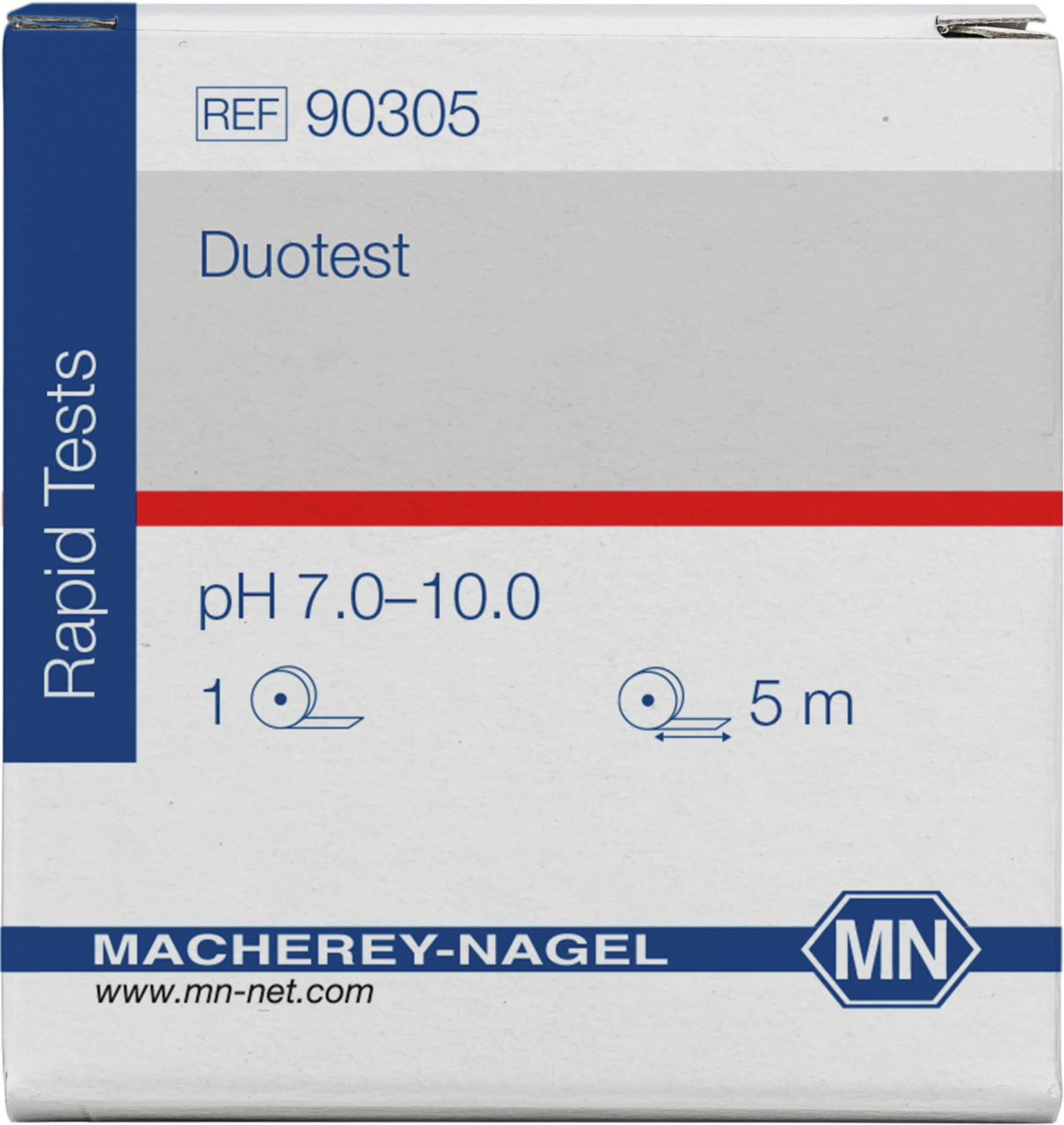 pH test paper Duotest pH 7.0–10.0, with two indicator zones