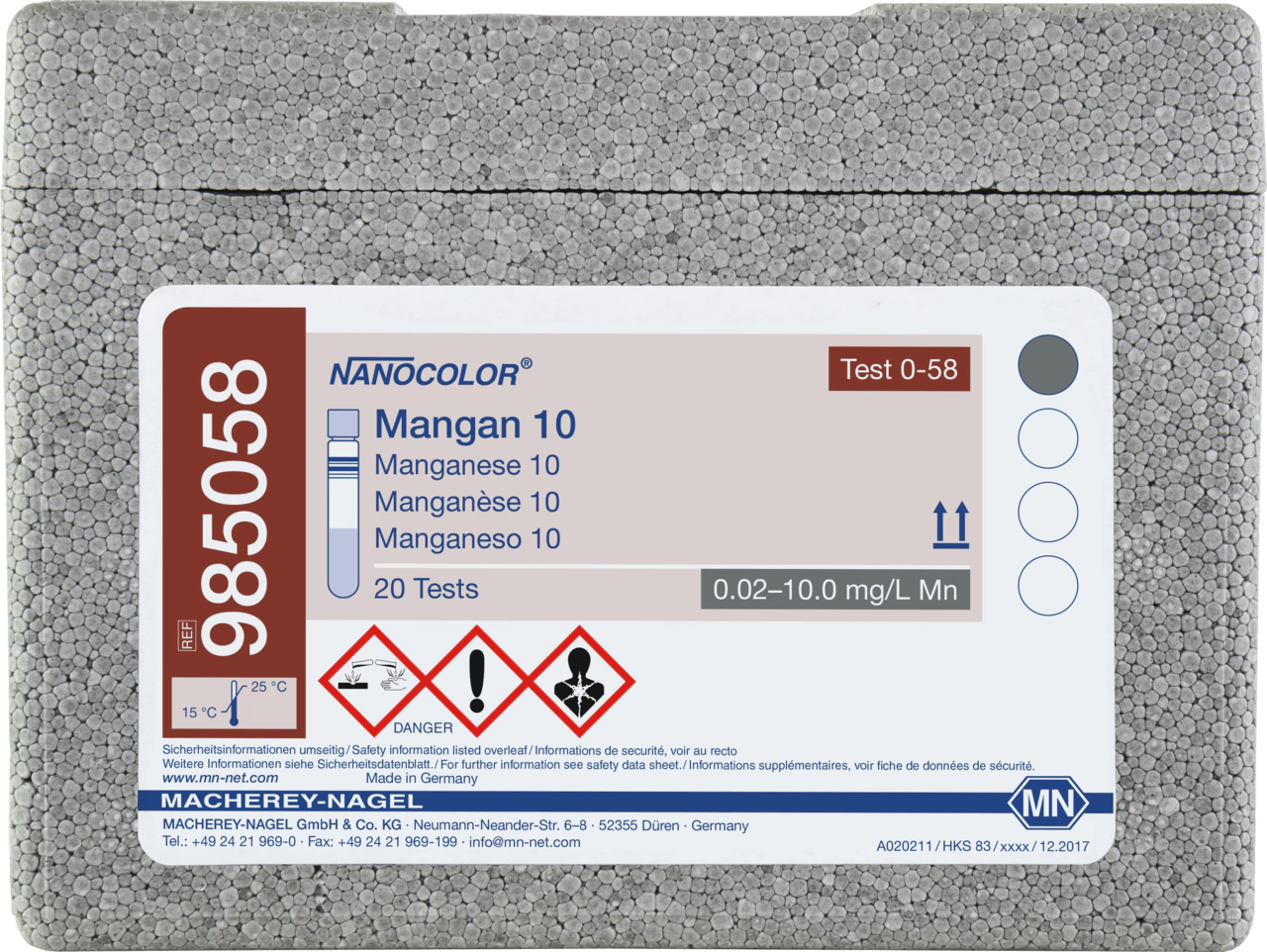 Tube test NANOCOLOR Manganese 10
