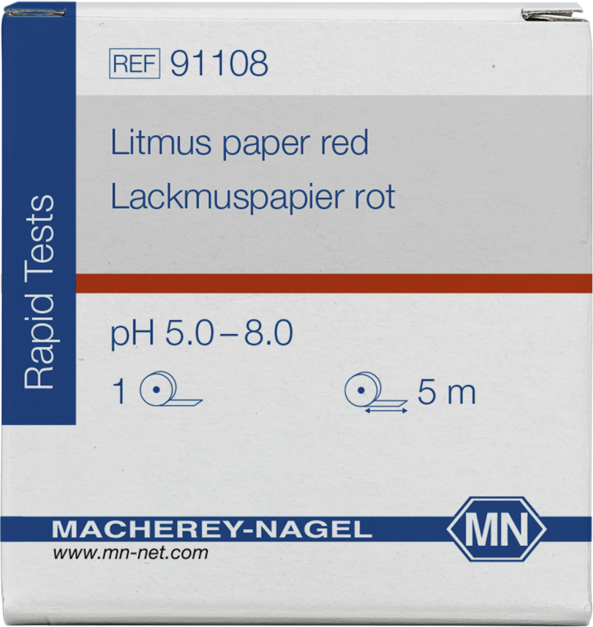 Qualitative pH test paper Litmus paper red, pH: 5.0–8.0