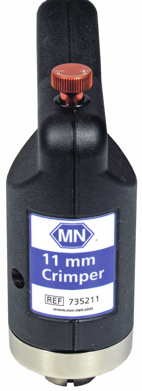 Crimping tool for 11 mm aluminum caps, manual, ergonomic