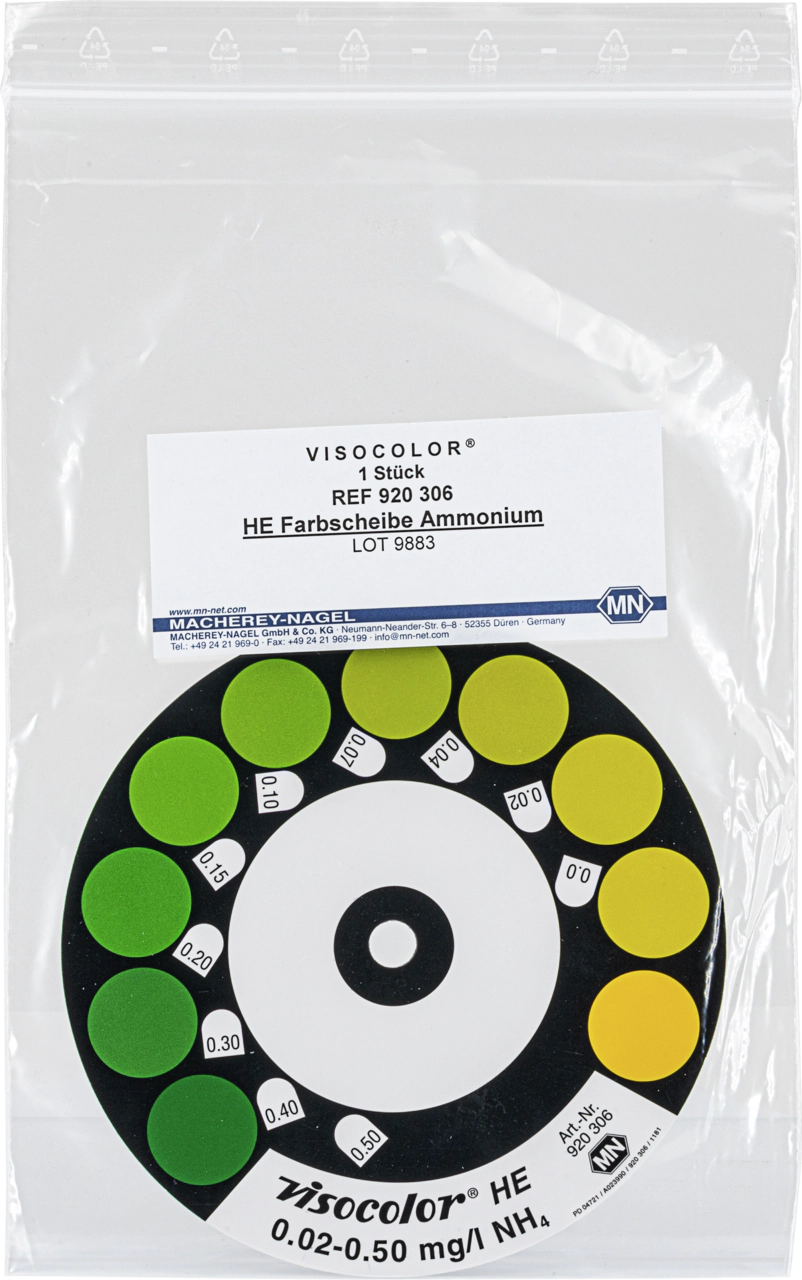Color comparison disc for VISOCOLOR HE Ammonium