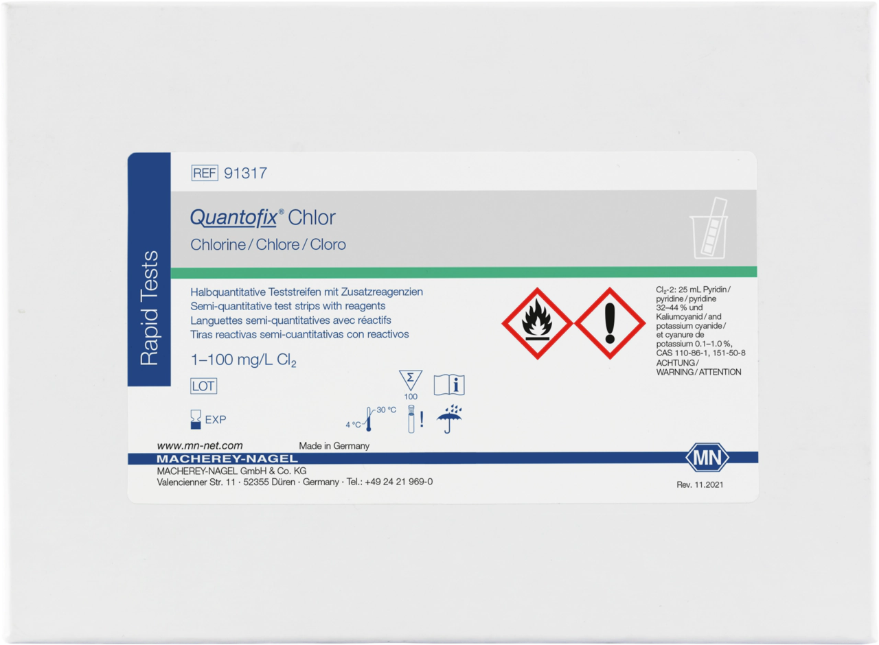 Semi-quantitative test strips QUANTOFIX Chlorine
