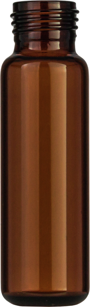 Screw neck vial, N 18, 22.5x75.5 mm, 20.0 mL, rounded bottom, amber