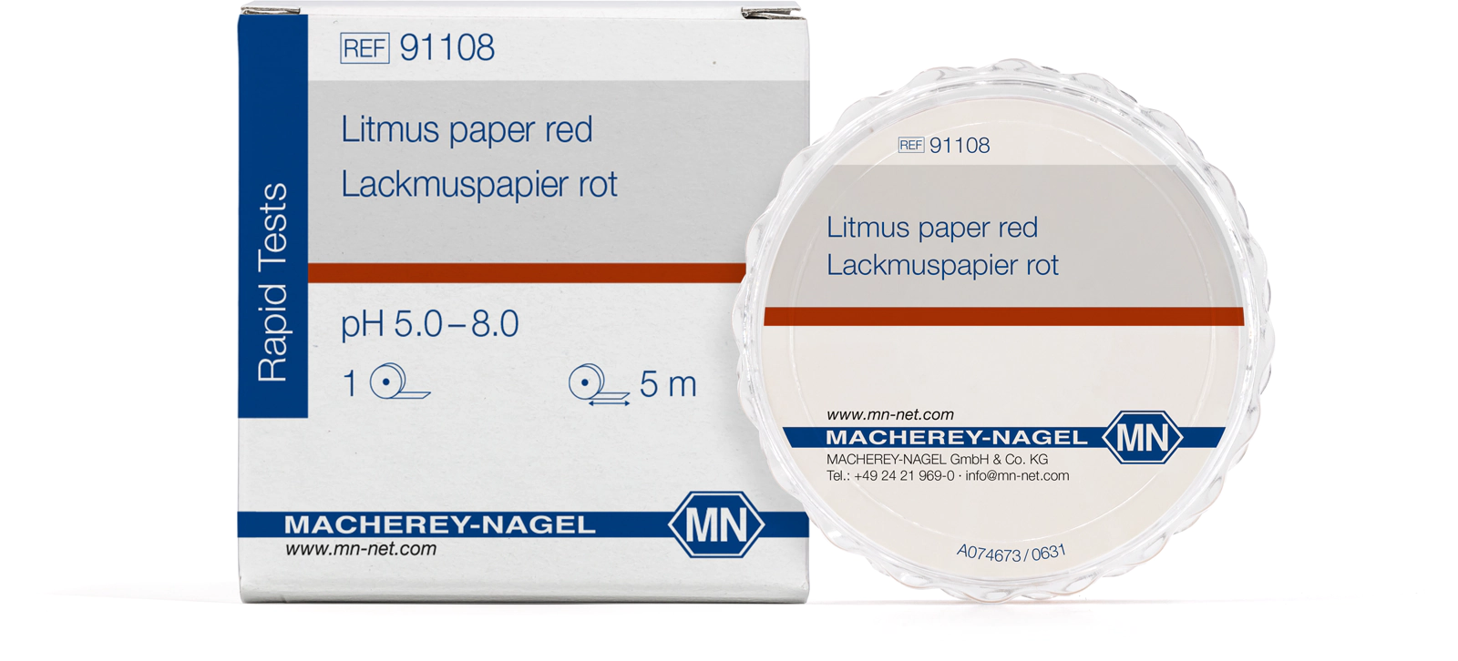 Qualitative pH test paper Litmus paper red, pH: 5.0–8.0