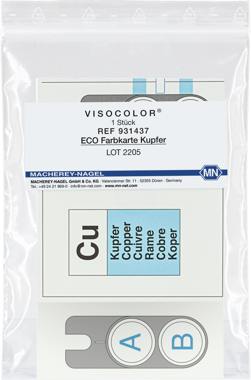 Color comparison chart for VISOCOLOR ECO Copper