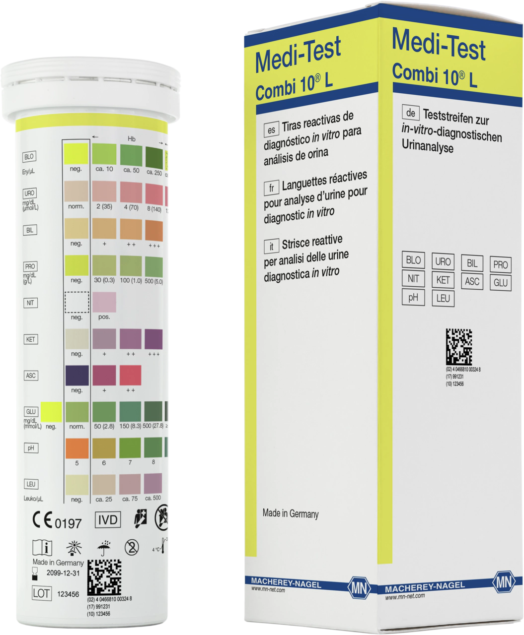 Urine test strips, Medi-Test Combi 10L