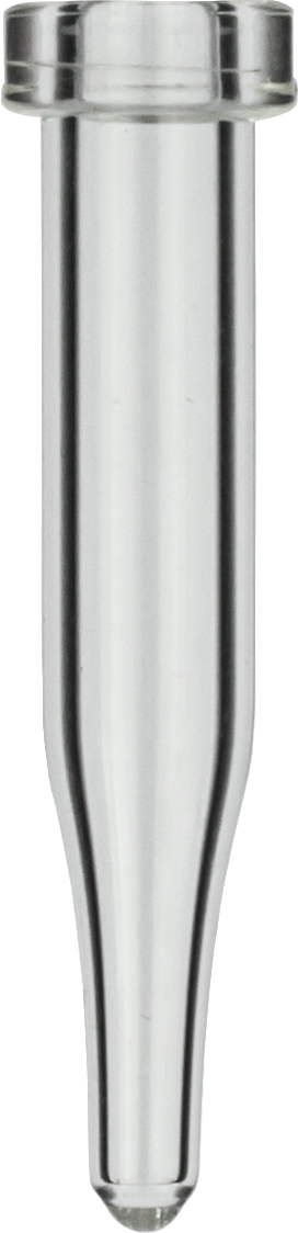 Crimp neck vial, N 8, 5.5x31.5 mm, 0.2 mL, conical, clear
