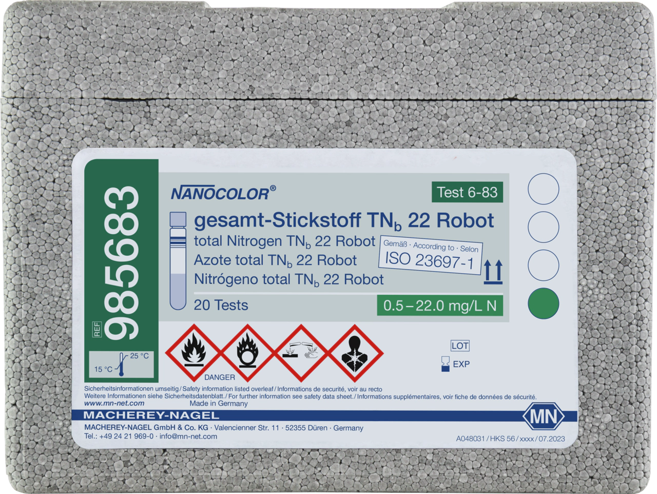 Tube test NANOCOLOR total Nitrogen TNb 22 Robot