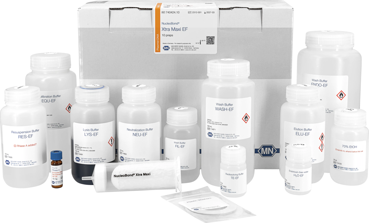 NucleoBond Xtra Maxi EF, Maxi kit for endotoxin-free plasmid DNA