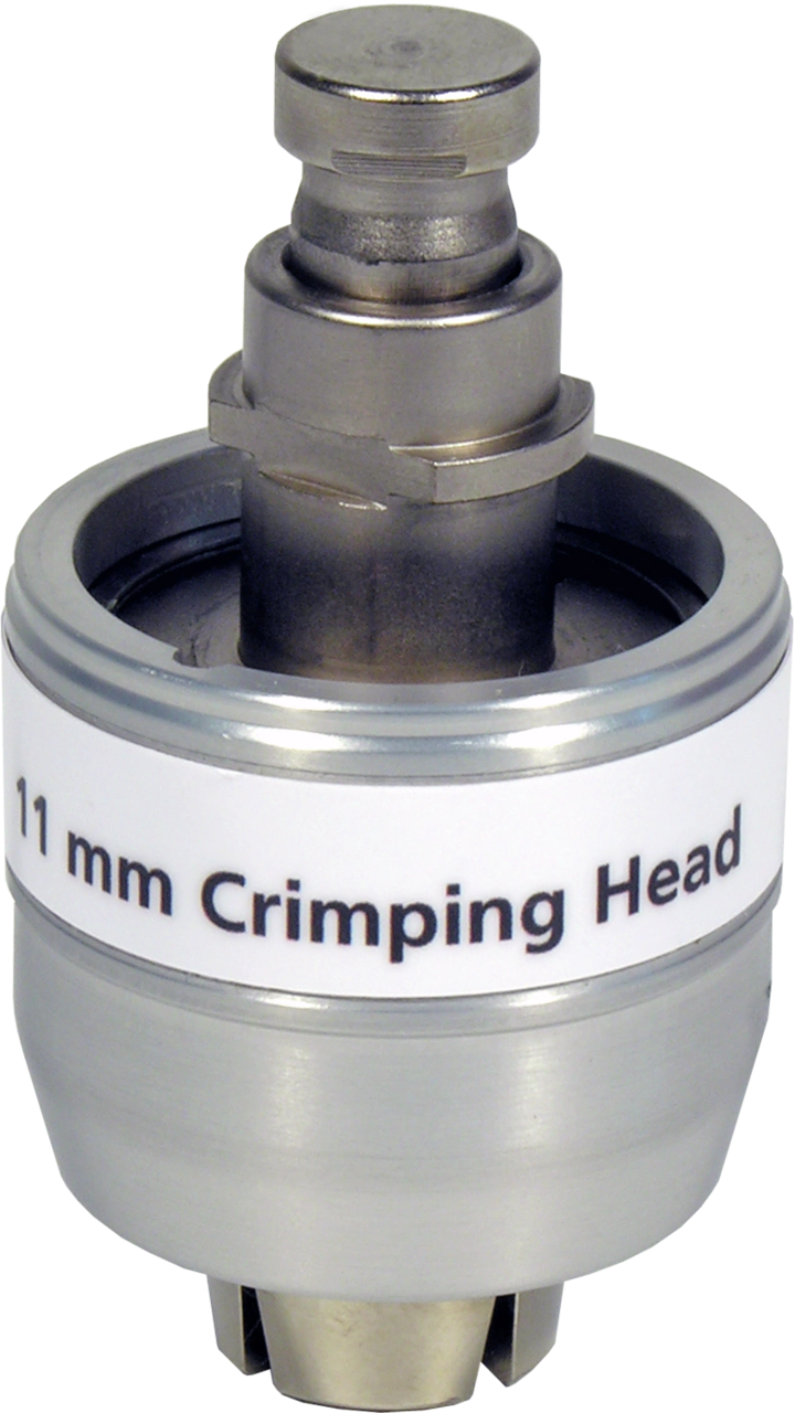 Crimping head for 13 mm flip top/flip off caps, used with REF 735700
