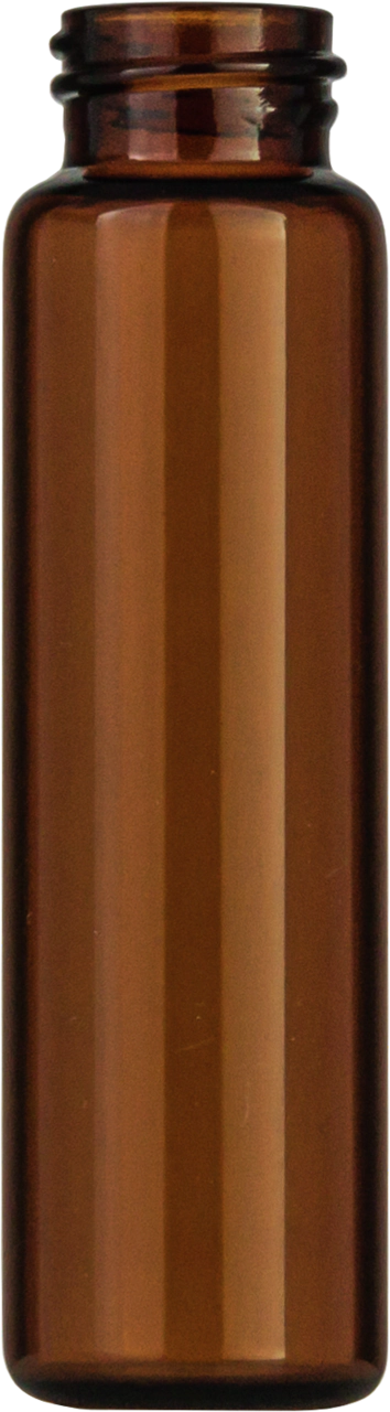 Screw neck vial, N 15, 18.5x66.0 mm, 12.0 mL, flat bottom, amber
