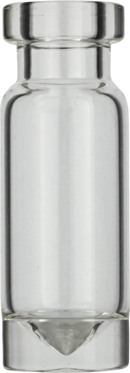 Crimp neck vial, N 11, 11.6x32.0 mm, 1.1 mL, cone in solid glass bottom, clear