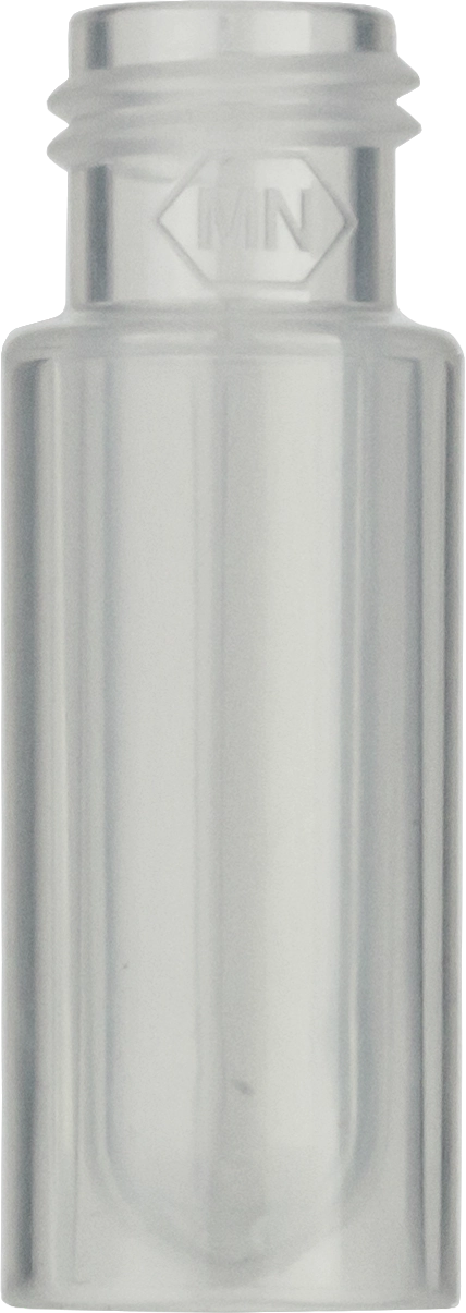 Screw neck vial, N 9, 11.6x32.0 mm, 0.7 mL, round bottom insert, PP tr.