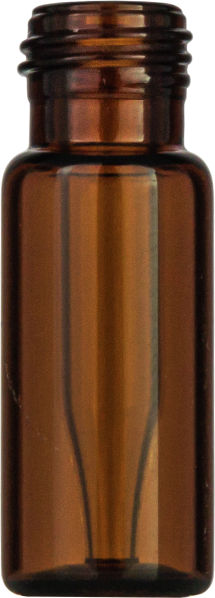 Screw neck vial, N 9, 11.6x32.0 mm, amber, with integr. 0.2 mL insert