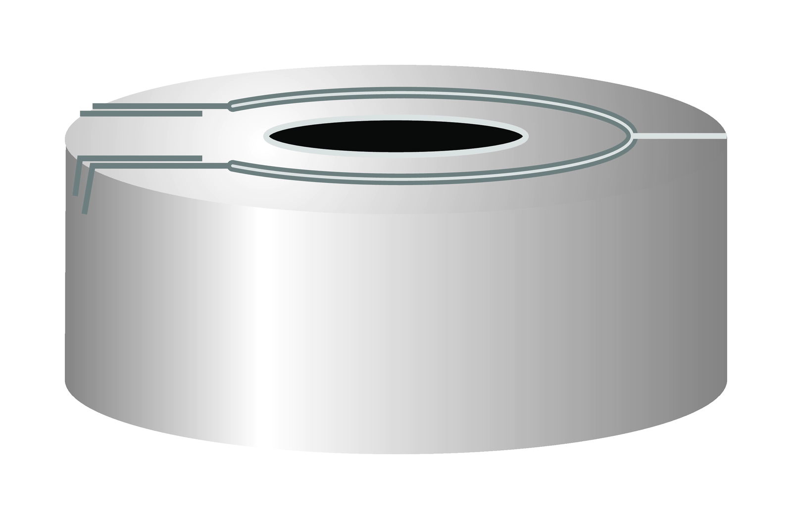 Crimp closure, N 20, alu., pressure release, silver, center hole, no liner