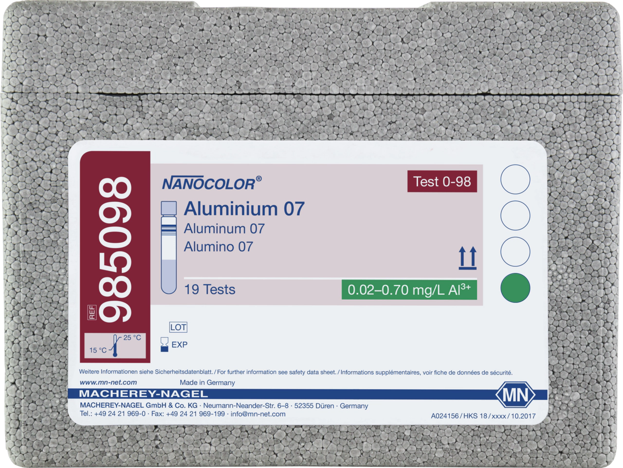 Tube test NANOCOLOR Aluminum 07