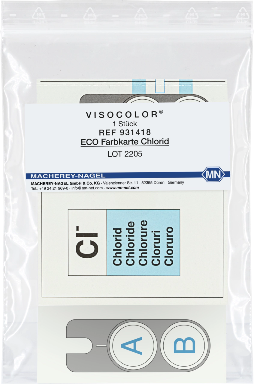 Color comparison chart for VISOCOLOR ECO Chloride