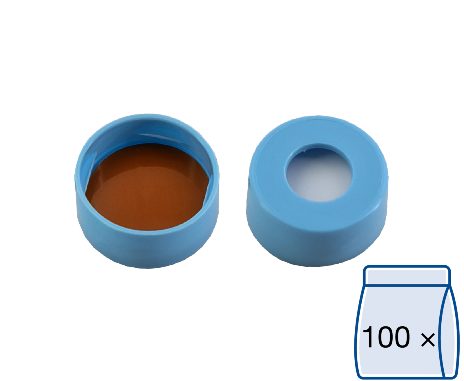 Snap ring cl., N11,PE(soft), l. blue,hole,Sil w./Polyimide or.,1.0,fluorine-free