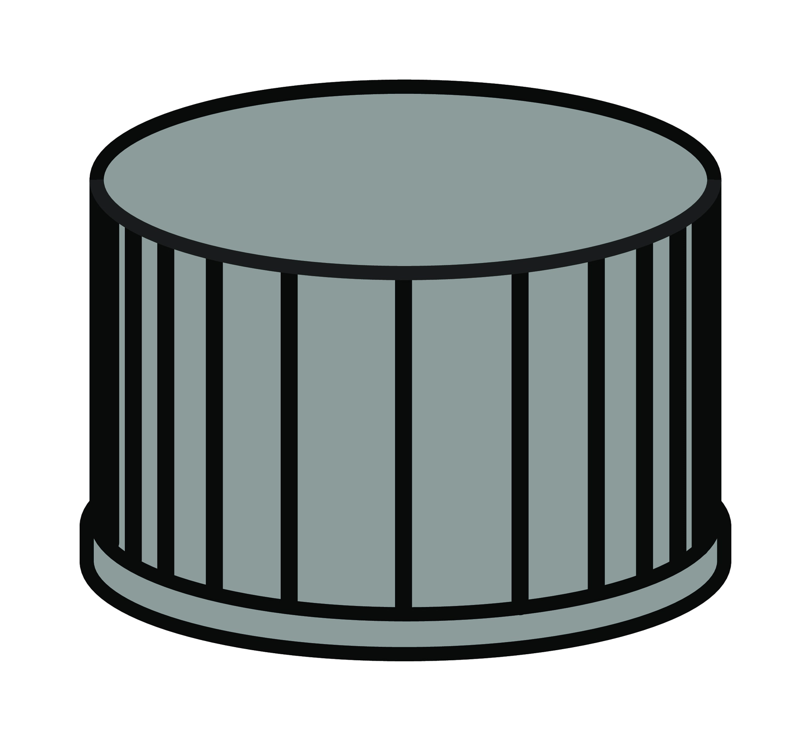 Screw closure, N 13, PP, black, closed top, no liner