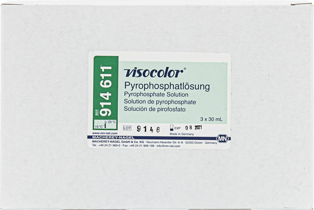 Pyrophosphate solution for VISOCOLOR reagent case for soil analysis
