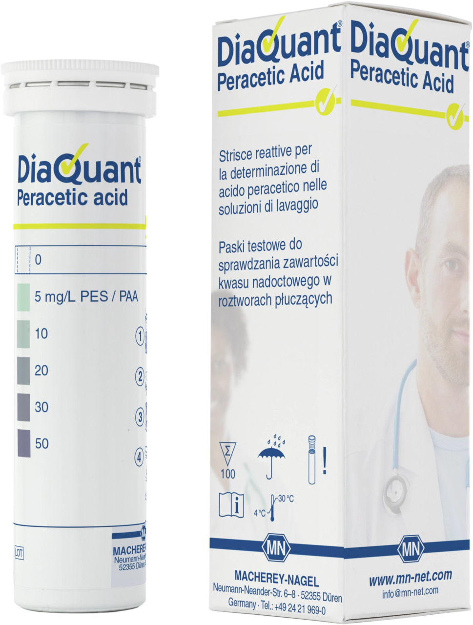 Semi-quantitative test strips DiaQuant Peracetic acid