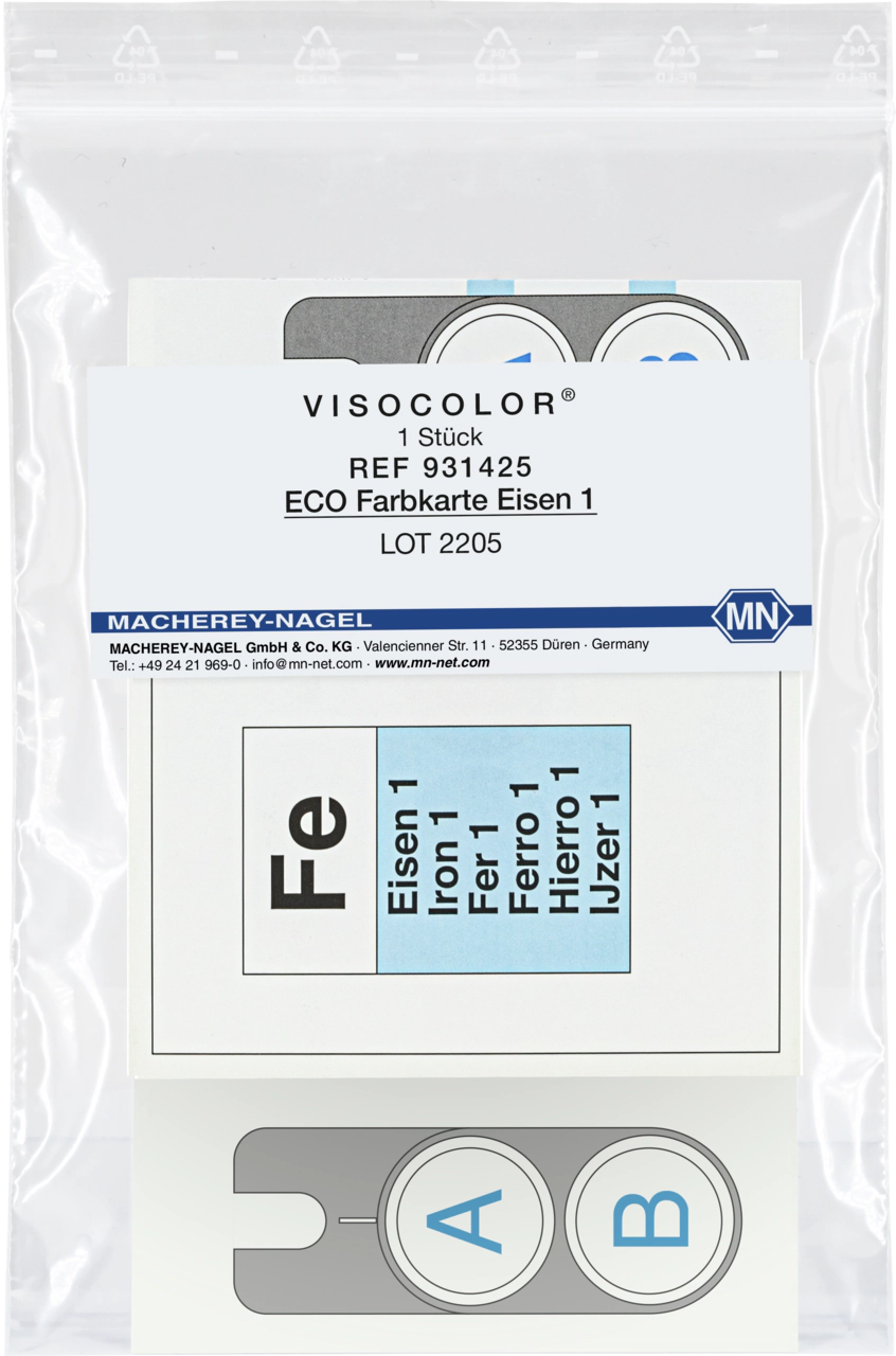 Color comparison chart for VISOCOLOR ECO Iron 1