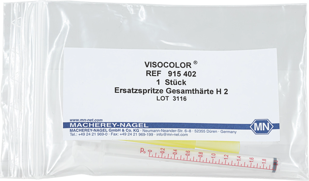 Titration syringe for VISOCOLOR HE Total Hardness H2