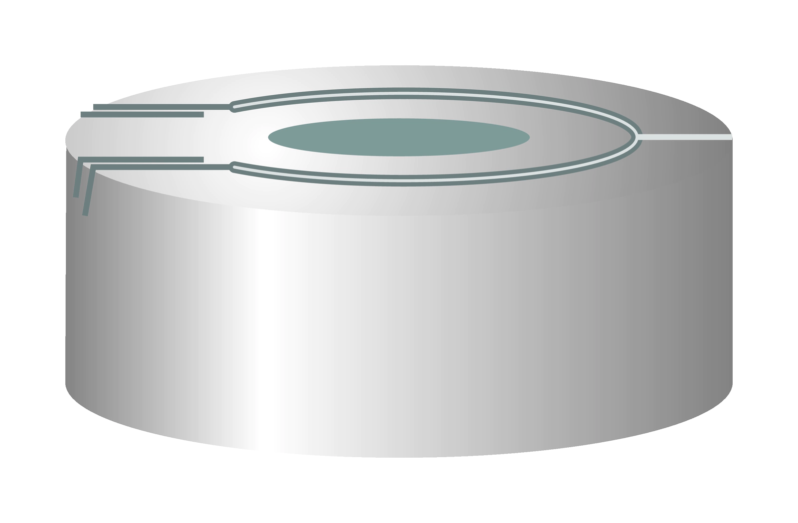 Crimp closure, N 20, alu.,pressure rel., center hole,Butyl gray/PTFE gray,3.0mm