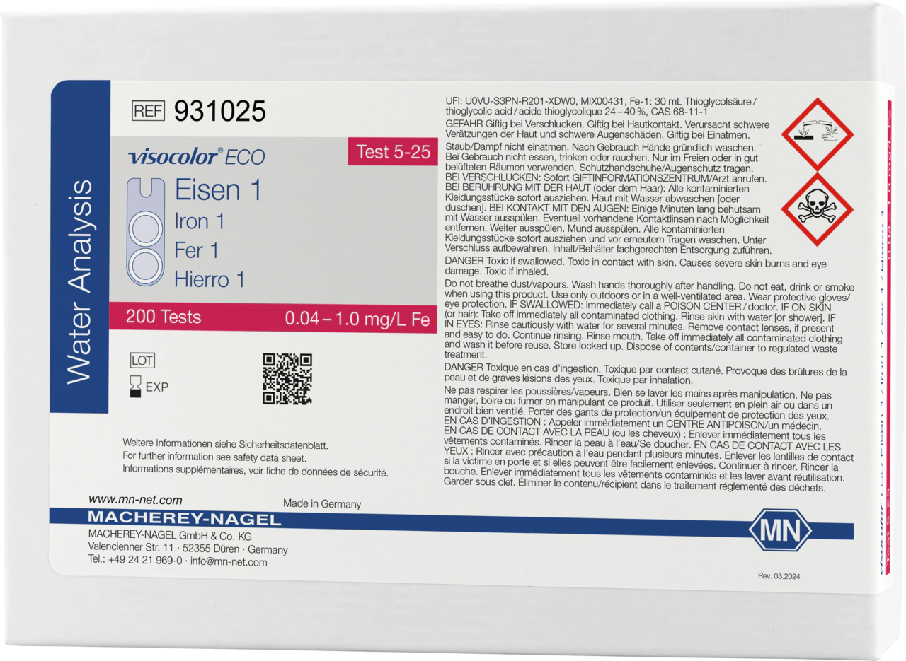 Colorimetric test kit VISOCOLOR ECO Iron 1
