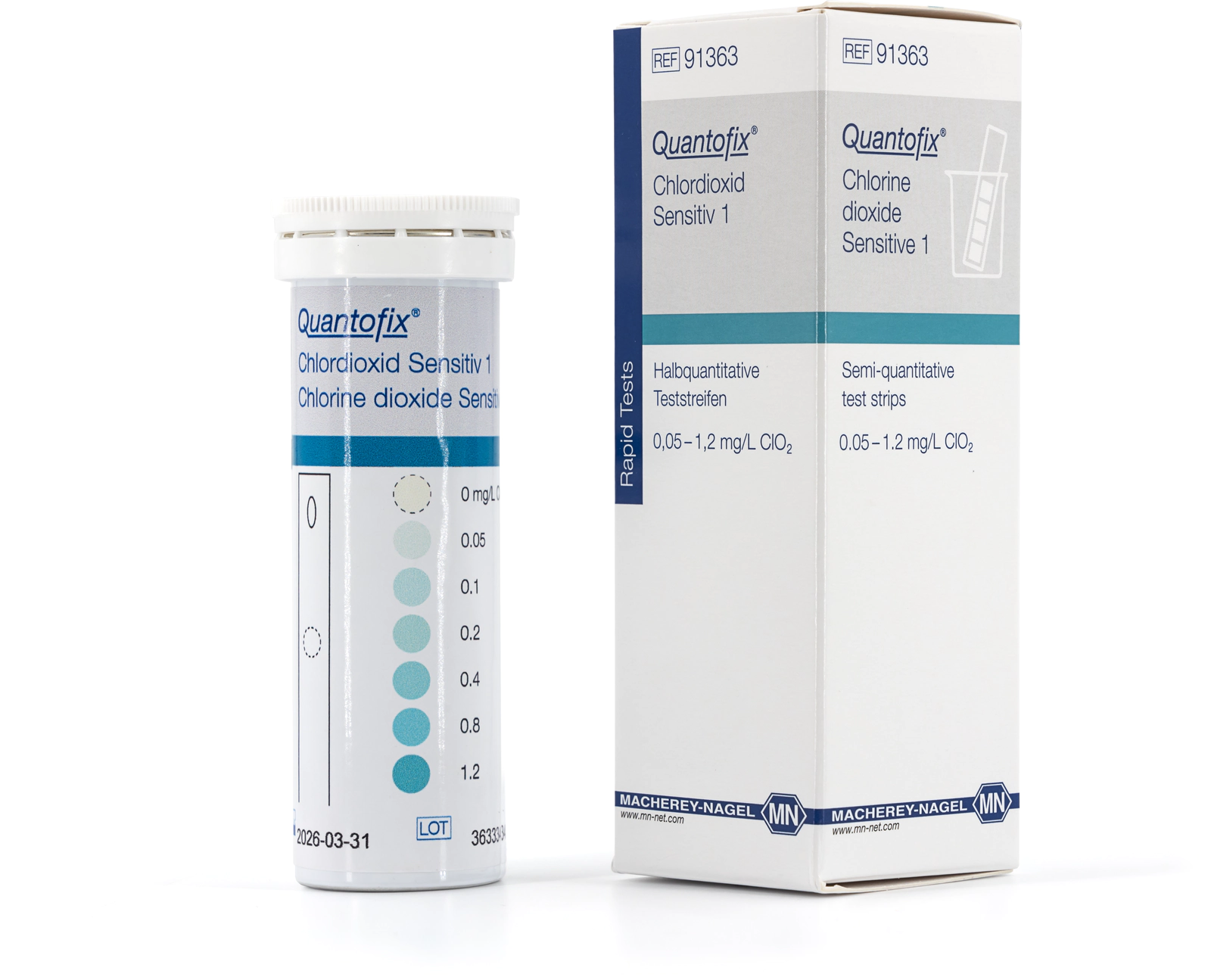 Semi-quantitative test strips QUANTOFIX Chlorine dioxide Sensitive 1
