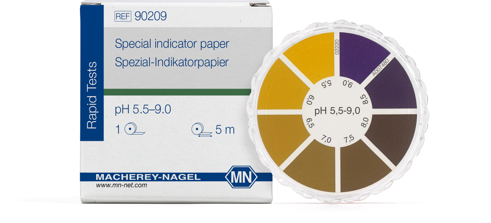 Special indicator paper pH 5.5–9.0, reel