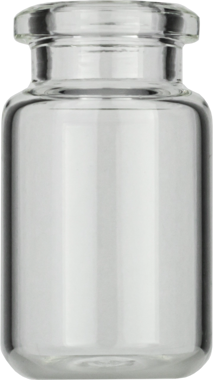Crimp neck vial, N 20, 22.0x38.25 mm, 6.0 mL, rounded bottom, bev. neck, clear
