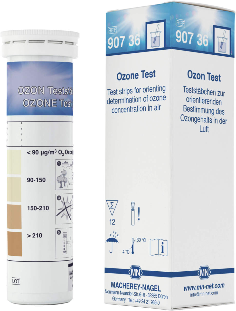 Semi-quantitative test strips Ozone Test, for Ozone in air