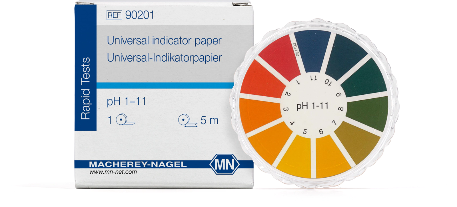 Universal indicator paper pH 1–11, reel
