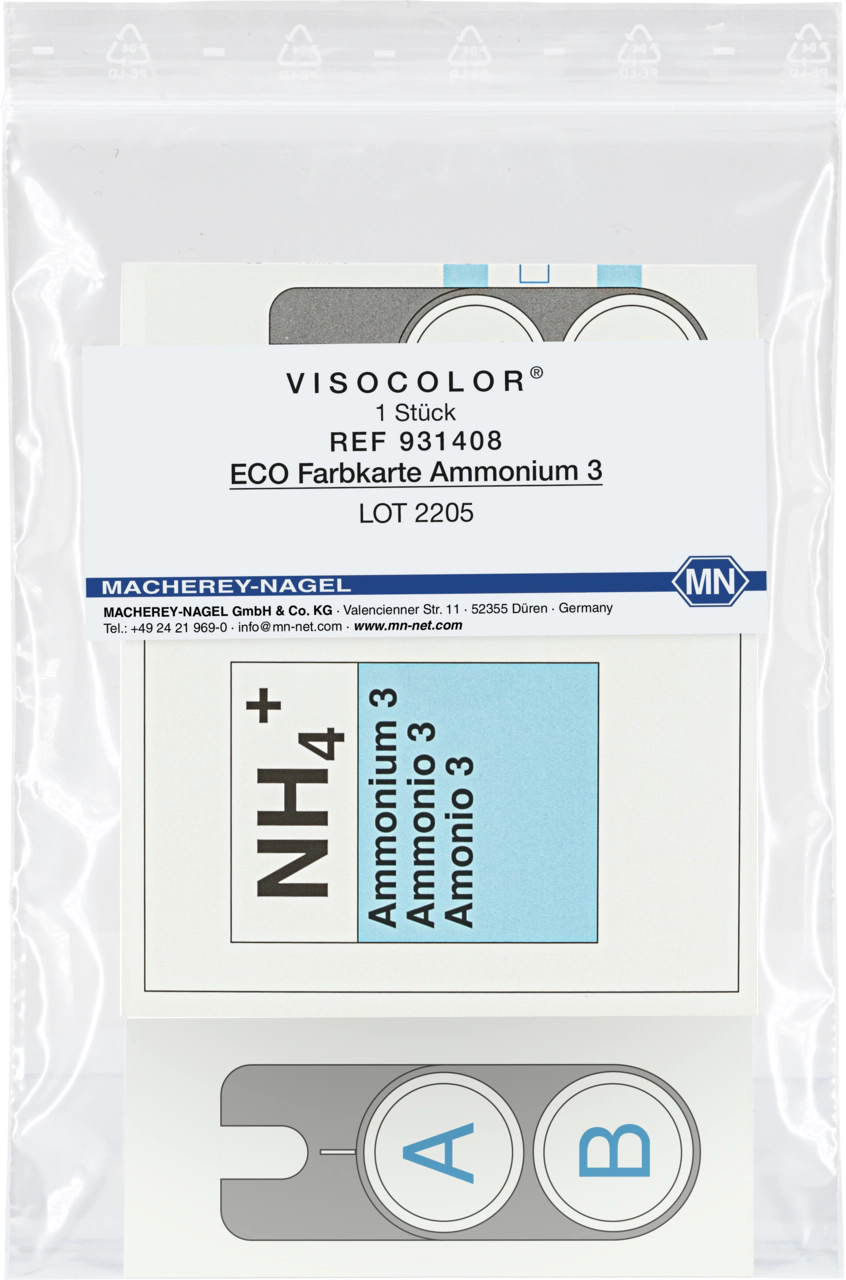 Color comparison chart for VISOCOLOR ECO Ammonium 3