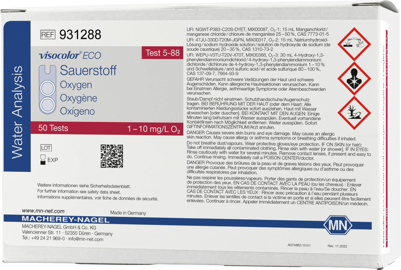 Colorimetric test kit VISOCOLOR ECO Oxygen, refill pack