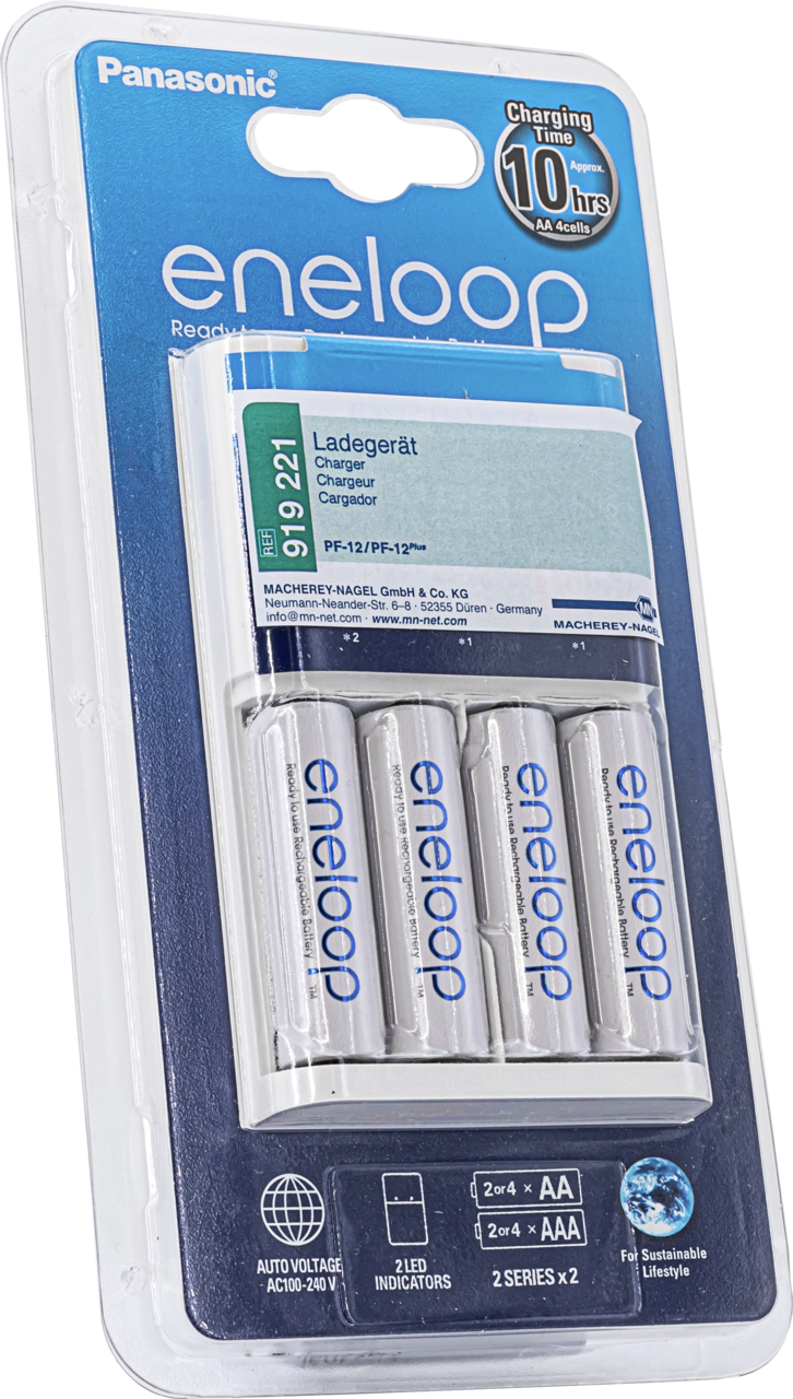 Battery charger, incl. 4 rechargeable batteries