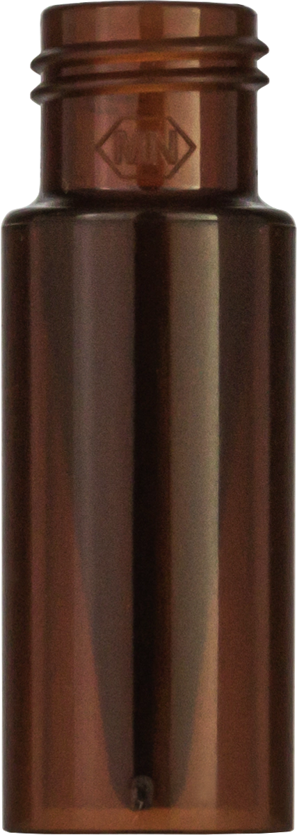 Screw neck vial, N 9, 11.6x32.0 mm, 0.3 mL, inner cone, PP amber