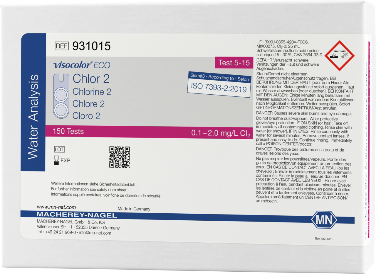 Colorimetric test kit VISOCOLOR ECO Chlorine 2, free and total