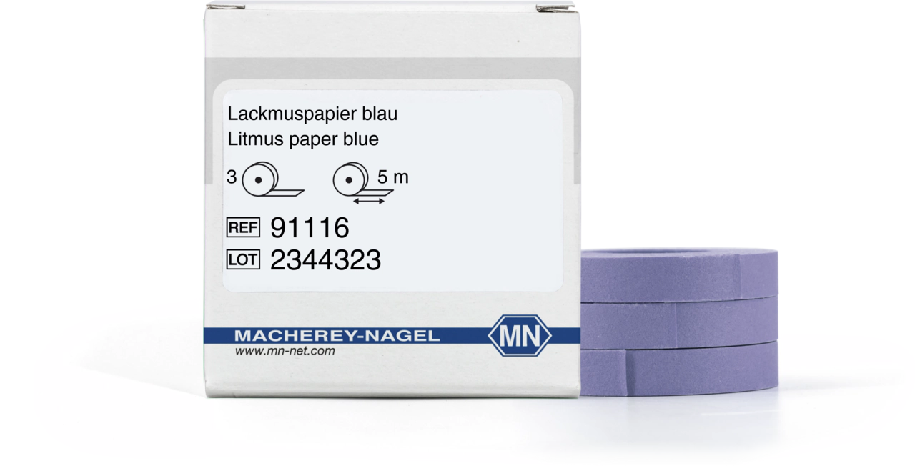 Qualitative pH test paper Litmus paper blue, pH: 8.0–5.0, refill pack