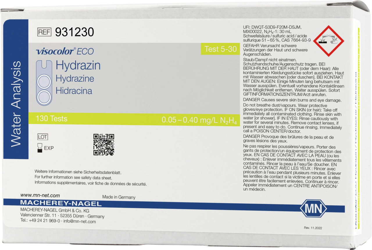 Colorimetric test kit VISOCOLOR ECO Hydrazine, refill pack