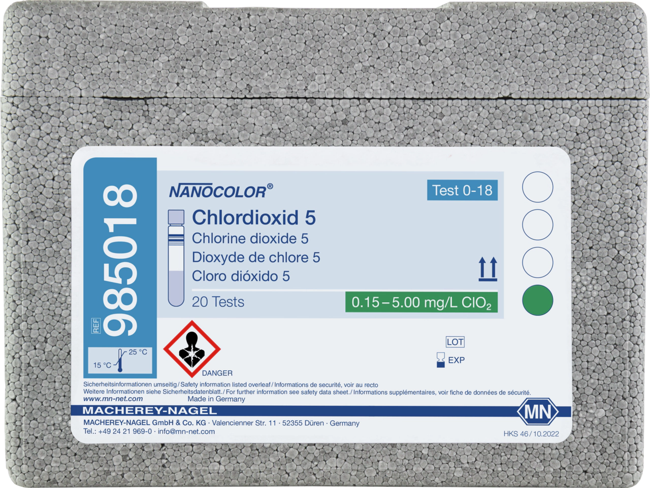 Tube test NANOCOLOR Chlorine dioxide 5