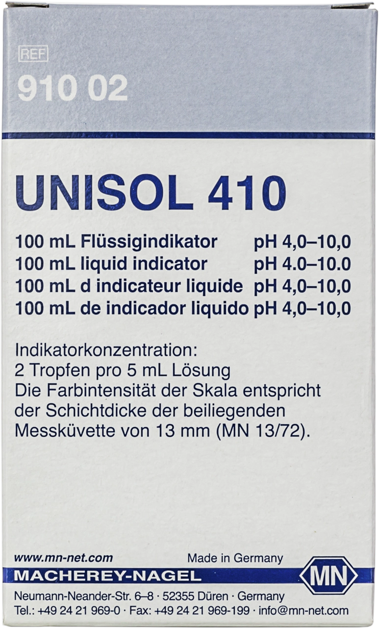 Colorimetric reagents UNISOL 410 for pH 4−10