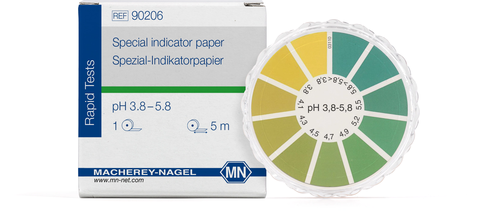 Special indicator paper pH 3.8–5.8, reel